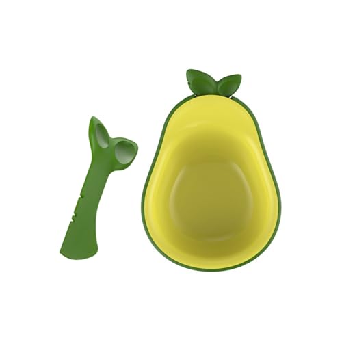 Anti-Kipp-Futterstation Avocado-Form, erhöhter Napf mit integriertem Dosenöffner, multifunktionaler Katzen-Futter- und Wassernapf von Dasbsug
