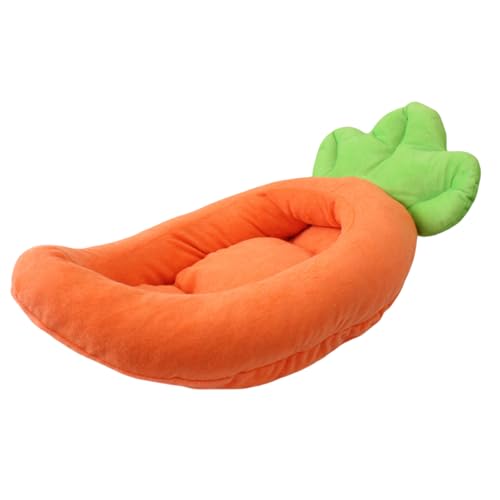 Dasbsug Haustierbett mit abnehmbarem Kissen, weicher Griff, schönes Karotten-Cartoon-Hundesofa, abnehmbares Kissen, Nest, Haustiercouch von Dasbsug