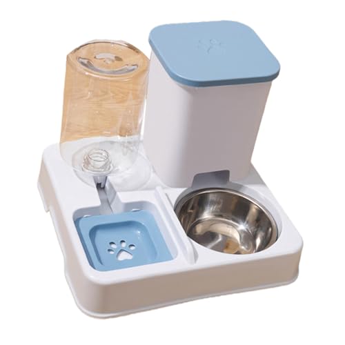 Futterspender mit großer Kapazität, 2-in-1-Wasserspender und Futternapf, für kleine Hunde und Katzen, automatisch, für die tägliche Bewässerung, Fütterung, automatischer Hund mit Wasserspender von Dasbsug