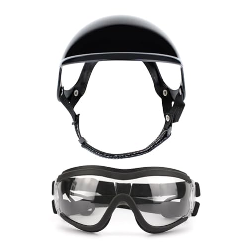 Haustier-Reise-Kopfbedeckung, winddicht, mit Ohrlöchern, atmungsaktive Innenschicht für Rassen, Reiten, Wandern, Hundebrille, Helm von Dasbsug