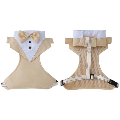 Hundegeschirr für kleine Hunde, Trainingsweste, Größe ohne Ziehen, Smoking, ideal für Welpen und kleine Rassen, Hochzeit, atmungsaktives Hundegeschirr von Dasbsug