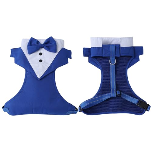 Hundegeschirr für kleine Hunde, Trainingsweste, Größe ohne Ziehen, Smoking, ideal für Welpen und kleine Rassen, Hochzeit, atmungsaktives Hundegeschirr von Dasbsug