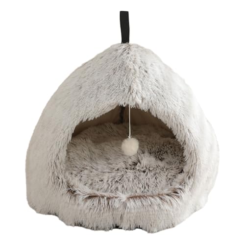 Katzen-Höhlenhaus aus pelzigem langem Plüsch, abnehmbare Baumwollkissen für verschiedene kleine Hunde, Winterhund, Schlaf-Lebensräume im Innenbereich Katzen-Höhlenhaus aus pelzigem langem Plüsch, abnehmbare Baumwollkissen für verschiedene kleine Hunde, Winterhund, Schlaf-Lebensräume im Innenbereich von Dasbsug