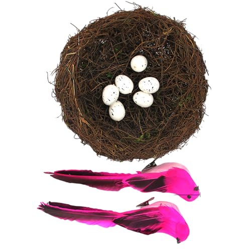Saisonaler gewebter Vogelnest Korb Dekoration komplett mit künstlichen Eiern gefiederter Vogel für den Innenbereich Saisonale Displays Osterbedarf Saisonaler gewebter Vogelnest Korb Dekoration komplett mit künstlichen Eiern gefiederter Vogel für den Innenbereich Saisonale Displays Osterbedarf von Dasbsug