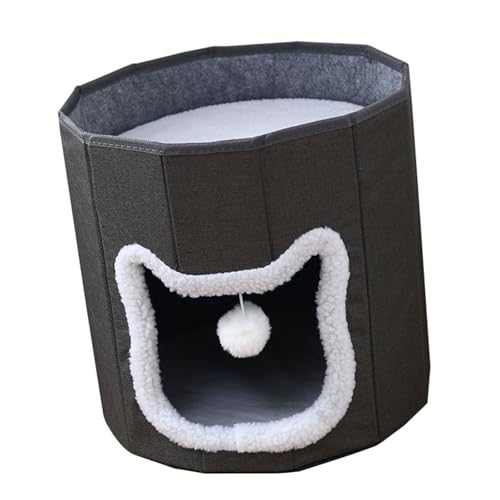Thermo-Haustierbett, Versteck aus Plüsch, warmes Höhlennest für kleine/große Hunde, Katzen, tragbar, reisefreundliches Design, faltbar, doppellagiges Bett Thermo-Haustierbett, Versteck aus Plüsch, warmes Höhlennest für kleine/große Hunde, Katzen, tragbar, reisefreundliches Design, faltbar, doppellagiges Bett von Dasbsug