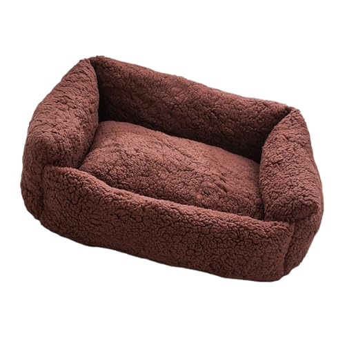 Winterfertiges Haustierbett mit abnehmbarem Bezug, Plüschisolierung, rutschfestes Design für Katzen, bequem, dickes Fleece-Haustierbett für den Innenbereich von Dasbsug