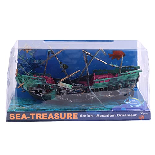 Dasertoe Aquarium Dekoration Boot Plactic Aquarium Split Schiffswrack Aquarium C von Dasertoe