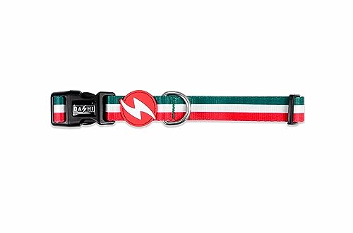 Dashi Stripes3 Grün & Rot Halsband M von Dashi