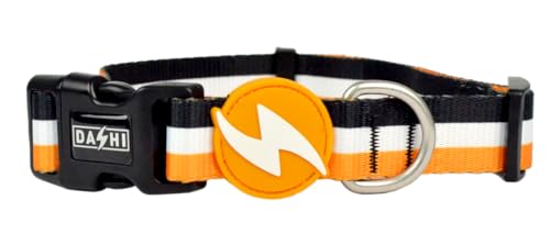 Stripes3 Halsband Orange & Schwarz (XS) von Dashi