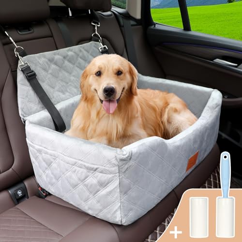 Dasiboolin Hundesitz für Autoreisen, Booster Autositz für große/mittelgroße Hunde unter 25 kg oder 2 kleine Haustiere, abnehmbares und waschbares Hundesitzbett mit Sicherheitsleinen und dickem Kissen Dasiboolin Hundesitz für Autoreisen, Booster Autositz für große/mittelgroße Hunde unter 25 kg oder 2 kleine Haustiere, abnehmbares und waschbares Hundesitzbett mit Sicherheitsleinen und dickem Kissen von Dasiboolin