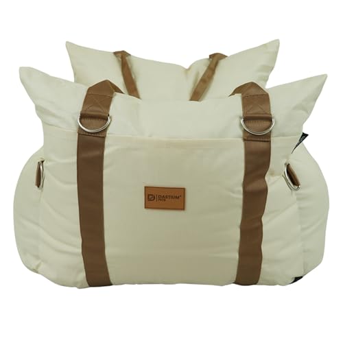 Dastium Pets Beige Hundebett Auto – Wasserdichter Autositz für Hunde – Hundetasche – Tragetasche für Hunde im Auto von Dastium