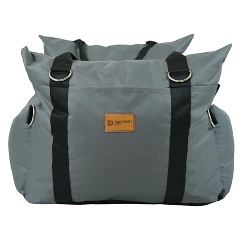 Dastium Pets Graues Hundebett Auto – Wasserdichter Autositz für Hunde – Hundetasche – Tragetasche für Hunde im Auto von Dastium