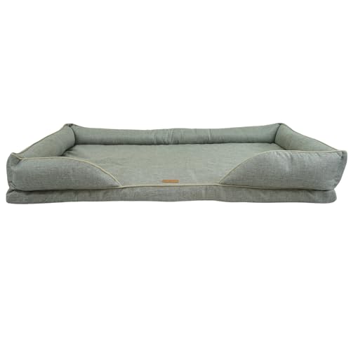 Dastium Pets – XXL Graues Orthopädisches Hundebett – Waschbares Hundekissen mit herausnehmbaren Kissen – Weiches Hundebett mit Rand – Mit Rutschfester Unterseite – 112CM X 71CM Dastium Pets – XXL Graues Orthopädisches Hundebett – Waschbares Hundekissen mit herausnehmbaren Kissen – Weiches Hundebett mit Rand – Mit Rutschfester Unterseite – 112CM X 71CM von Dastium