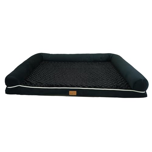 Dastium Pets – XXL Schwarzes Orthopädisches Hundebett – Waschbares Hundekissen mit herausnehmbaren Kissen – Weiches Hundebett mit Rand – Mit Rutschfester Unterseite – 112CM X 88CM Dastium Pets – XXL Schwarzes Orthopädisches Hundebett – Waschbares Hundekissen mit herausnehmbaren Kissen – Weiches Hundebett mit Rand – Mit Rutschfester Unterseite – 112CM X 88CM von Dastium