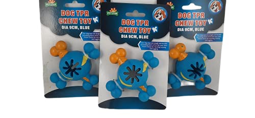 PetStar Bälle für Hunde, 3 Stück, Bälle für Haustiere, 3 interaktive Spielzeuge, Spielzeug für Hunde, Blau von DataPrice
