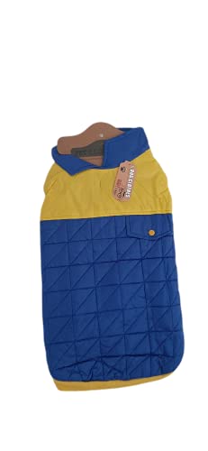 PetStar Regenmantel für Hunde, wasserdichte Jacke für Hunde, Winterkleidung für Haustiere, Tierzubehör, Blau und Gelb, 45 cm von DataPrice
