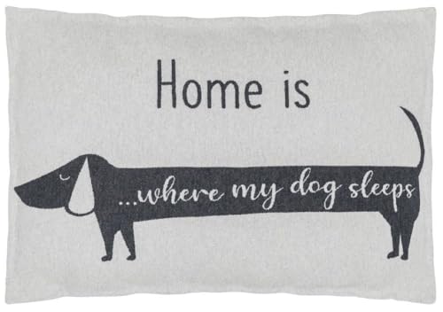 David Fussenegger Hundekissenhülle 'Dackel Home is...' 60 x 90 cm Filz - Grau von David Fussenegger