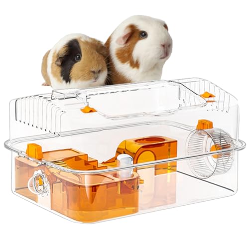 Davivian Hamstergehege - Kleintier Versteck Unterschlupf,Klare Sicht Aktivitätsbereich Mit Futterautomat Und Laufrad Zum Spielen Und Verstecken Davivian Hamstergehege - Kleintier Versteck Unterschlupf,Klare Sicht Aktivitätsbereich Mit Futterautomat Und Laufrad Zum Spielen Und Verstecken von Davivian