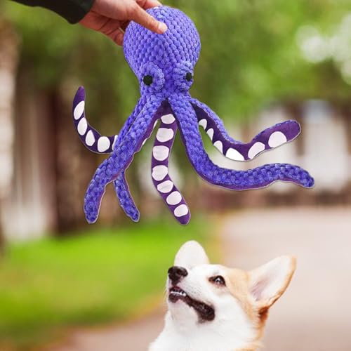 Davivian Hundespielzeug Plüsch Für Starke Beißer | Oktopus Weiches Hundespielzeug,Mit Quietschfunktion Für Starke Kauer Drinnen Garten Pool Reise Davivian Hundespielzeug Plüsch Für Starke Beißer | Oktopus Weiches Hundespielzeug,Mit Quietschfunktion Für Starke Kauer Drinnen Garten Pool Reise von Davivian