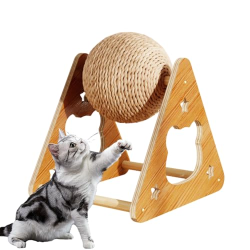 Davivian Katzen Kratzball Spielzeug | Sisal Ball Kratzspielzeug - Vertikales Kratzrad Mit Holzrahmen Zur Krallenpflege Für Kätzchen Welpe Hase Indoor Spiel Kletteraktivität Davivian Katzen Kratzball Spielzeug | Sisal Ball Kratzspielzeug - Vertikales Kratzrad Mit Holzrahmen Zur Krallenpflege Für Kätzchen Welpe Hase Indoor Spiel Kletteraktivität von Davivian