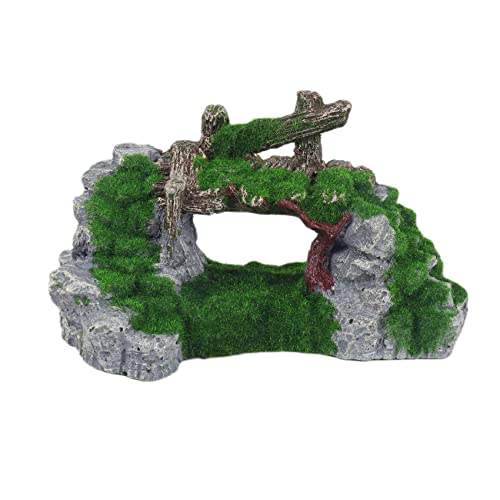 Daweglop Harz Moos BrüCke Fisch Spielen HöHle Dekor für Aquarium Aquarium Ornament von Daweglop