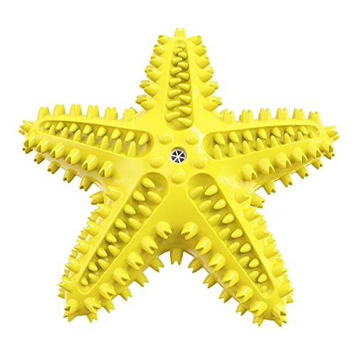 DawnDream Hundespielzeug UnzerstöRbar Ablagerung von Angst Starfish Hundespielzeug Töne Widerstandskenner Beißring Stick Pet Zahnbürste Hundespielzeug (Color : Yellow) von DawnDream