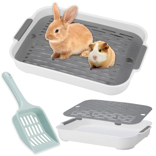 Kaninchen Toilette mit Schaufel, Tablett Hasentoilette, Kaninchentoilette, Katzenklo Klein, Haustier WC Trainer für Kleintier Hamster Meerschweinchen (Grau) Kaninchen Toilette mit Schaufel, Tablett Hasentoilette, Kaninchentoilette, Katzenklo Klein, Haustier WC Trainer für Kleintier Hamster Meerschweinchen (Grau) von Dawumin