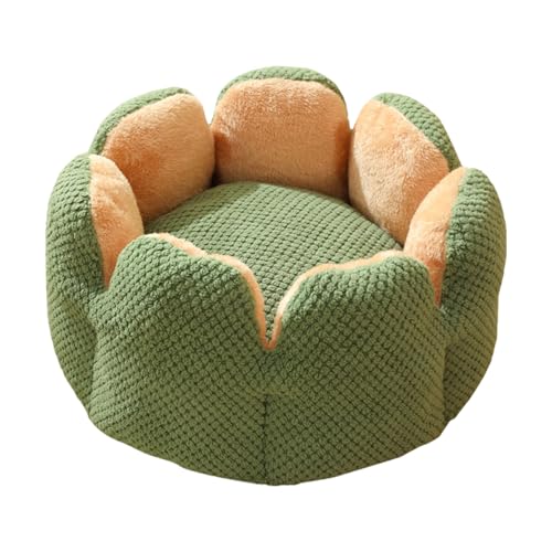 Dawutocap Haustierbett mit abnehmbarem Kissen, weicher Griff, schöne Blume, rundes Bett, Hundesofa, abnehmbares Kissen von Dawutocap
