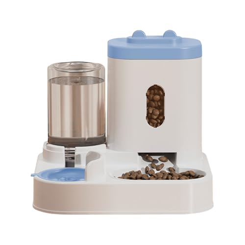 Dawutocap Pet Automatic Waterer Cats Feeder Food Container Bowl Automatic Water Fountain 2 in 1 Pet Large Dog Water von Dawutocap