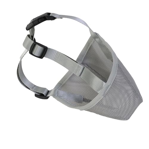 Maulkorb Für Hunde, Fressschutz Hund, Atmungsaktiver Maulkorb Aus Mesh, Angenehm Zu Tragen, Beißen Und Kauen Verhindern, Geeignet Für Hunde Aller Größen (Hellgrau, M) von Dawwoti