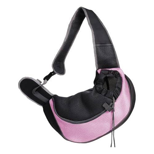 Tragetasche Hund, Hunderucksack, Hundetragetasche Bis 7.5kg, Haustier Umhängetasche, Verstellbare Tragetasche Hund Für Spaziergang Aktivitäten Im Freien Und Ausflüge (Rosa, S) von Dawwoti