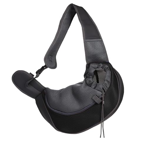 Tragetasche Hund, Hunderucksack, Hundetragetasche Bis 7.5kg, Haustier Umhängetasche, Verstellbare Tragetasche Hund Für Spaziergang Aktivitäten Im Freien Und Ausflüge (Schwarz, L) von Dawwoti
