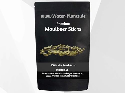 Premium Maulbeerblätter Sticks 50g – Naturfutter für Garnelen, Krebse & Schnecken – 100% Natur – Unterstützt Häutung & Vitalität von Daxton-Plant