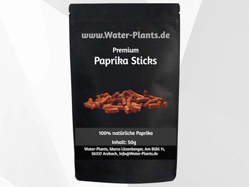 Premium Paprika Sticks – Natürlicher Snack für Garnelen, Krebse, Schnecken & Krabben – 100% Gemüse – Zusatzfrei & schonend getrocknet – Unterstützt Farben & Vitalität von Daxton-Plant