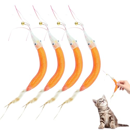Dayinkes 4PCS Kauspielzeug Katze, Shrimp Form Wolle Gefüllte Katze Spielzeug, 2-in-1 Abnehmbare Natürliche Zahnen Spielzeug, Reduziert Angst Stress Erhöht Den Appetit Sicher Langlebig, Für Katze Dayinkes 4PCS Kauspielzeug Katze, Shrimp Form Wolle Gefüllte Katze Spielzeug, 2-in-1 Abnehmbare Natürliche Zahnen Spielzeug, Reduziert Angst Stress Erhöht Den Appetit Sicher Langlebig, Für Katze von Dayinkes
