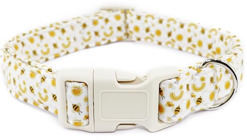 Bee Hundehalsband für große Hunde, niedlich, verstellbar, für Jungen, Mädchen, weiblich, Haustierhalsband, Sommer, Welpenhalsband mit Schnellverschluss-Schnalle, gelbe Biene, L Bee Hundehalsband für große Hunde, niedlich, verstellbar, für Jungen, Mädchen, weiblich, Haustierhalsband, Sommer, Welpenhalsband mit Schnellverschluss-Schnalle, gelbe Biene, L von Dayume