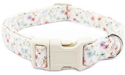 Hundehalsband mit Blumenmuster, verstellbar für große Hunde – niedliches Frühling-Sommer-Hundehalsband für Hündinnen, blühendes Blumenmuster, Baumwollhalsband mit Schnellverschluss-Schnalle Hundehalsband mit Blumenmuster, verstellbar für große Hunde – niedliches Frühling-Sommer-Hundehalsband für Hündinnen, blühendes Blumenmuster, Baumwollhalsband mit Schnellverschluss-Schnalle von Dayume