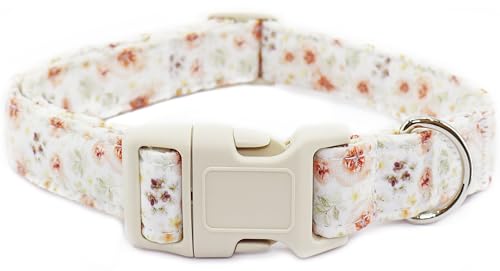 Hundehalsband mit Blumenmuster, verstellbar für große Hunde – niedliches Hundehalsband für Hündinnen, blühendes Blumenmuster, Baumwollhalsband mit Schnellverschluss-Schnalle, orangefarbene Tinte Hundehalsband mit Blumenmuster, verstellbar für große Hunde – niedliches Hundehalsband für Hündinnen, blühendes Blumenmuster, Baumwollhalsband mit Schnellverschluss-Schnalle, orangefarbene Tinte von Dayume