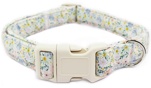 Hundehalsband mit Blumenmuster, verstellbar für kleine Hunde – niedliches Frühling-Sommer-Hundehalsband für Hündinnen, blühendes Blumenmuster, Baumwollhalsband mit Schnellverschluss-Schnalle, grüne Hundehalsband mit Blumenmuster, verstellbar für kleine Hunde – niedliches Frühling-Sommer-Hundehalsband für Hündinnen, blühendes Blumenmuster, Baumwollhalsband mit Schnellverschluss-Schnalle, grüne von Dayume