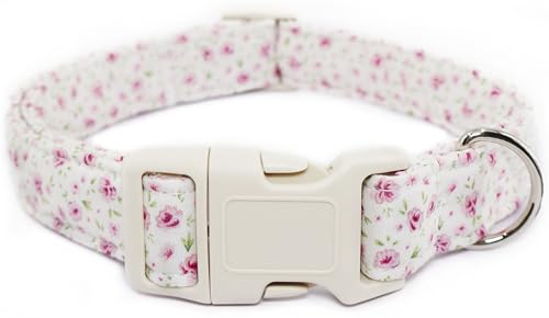 Hundehalsband mit Blumenmuster, verstellbar für kleine Hunde – niedliches Frühling-Sommer-Mädchen-Hundehalsband für Hündinnen, blühendes Blumenmuster, Baumwollhalsband mit Schnellverschluss-Schnalle Hundehalsband mit Blumenmuster, verstellbar für kleine Hunde – niedliches Frühling-Sommer-Mädchen-Hundehalsband für Hündinnen, blühendes Blumenmuster, Baumwollhalsband mit Schnellverschluss-Schnalle von Dayume