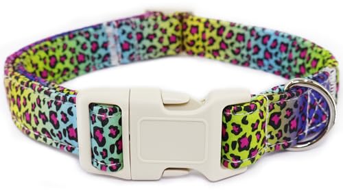 Hundehalsband mit Farbverlauf, Leopardenmuster, für kleine Hunde, niedlich, verstellbar, für Jungen, Mädchen, weiblich, Haustierhalsband, Sommer, Welpenhalsband mit Schnellverschluss-Schnalle Hundehalsband mit Farbverlauf, Leopardenmuster, für kleine Hunde, niedlich, verstellbar, für Jungen, Mädchen, weiblich, Haustierhalsband, Sommer, Welpenhalsband mit Schnellverschluss-Schnalle von Dayume