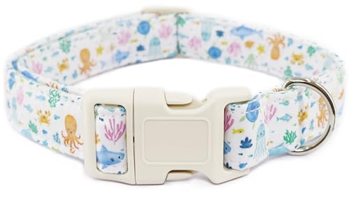 Hundehalsband mit Meeresmotiv, sommerliches buntes Meeresleben-Muster mit Schnellverschluss-Schnalle, verstellbares Hundehalsband für mittelgroße Hunde, Jungen, Mädchen, weibliche Seesterne Hundehalsband mit Meeresmotiv, sommerliches buntes Meeresleben-Muster mit Schnellverschluss-Schnalle, verstellbares Hundehalsband für mittelgroße Hunde, Jungen, Mädchen, weibliche Seesterne von Dayume