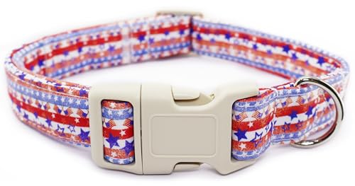 Hundehalsband mit amerikanischer Flagge, patriotisch, verstellbar, mit stilvollem USA-Design und weicher Haptik, Unabhängigkeitstags-Halsbänder für kleine, mittelgroße und große Hunde (XS, Flagge III) Hundehalsband mit amerikanischer Flagge, patriotisch, verstellbar, mit stilvollem USA-Design und weicher Haptik, Unabhängigkeitstags-Halsbänder für kleine, mittelgroße und große Hunde (XS, Flagge III) von Dayume
