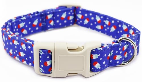 Hundehalsband zum 4. Juli, patriotisch, verstellbar, Sommer-Halsband mit stilvollem US-Design und weicher Haptik, Hundezubehör für kleine, mittelgroße und große Hunde (L-Flagge VII) von Dayume