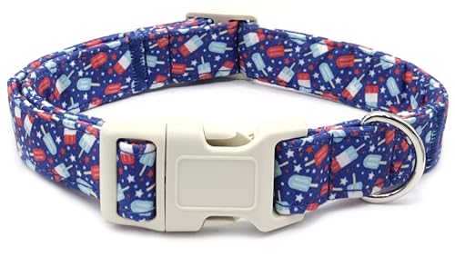 Hundehalsband zum 4. Juli, patriotisch, verstellbar, Sommer-Halsband mit stilvollem US-Design und weicher Haptik, rot-weiß-blauer Stern-Hundezubehör für kleine, mittelgroße und große Hunde (L-Flagge Hundehalsband zum 4. Juli, patriotisch, verstellbar, Sommer-Halsband mit stilvollem US-Design und weicher Haptik, rot-weiß-blauer Stern-Hundezubehör für kleine, mittelgroße und große Hunde (L-Flagge von Dayume