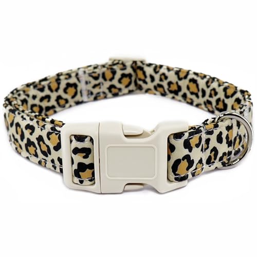 Leoparden-Hundehalsband für große Hunde, niedlich, verstellbar, für Jungen und Mädchen, für den Sommer, Welpenhalsband mit Schnellverschluss-Schnalle, Leopard-L Leoparden-Hundehalsband für große Hunde, niedlich, verstellbar, für Jungen und Mädchen, für den Sommer, Welpenhalsband mit Schnellverschluss-Schnalle, Leopard-L von Dayume