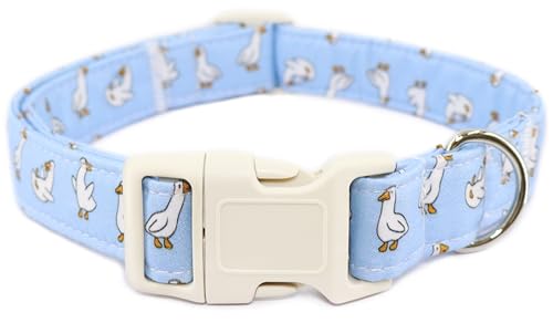 Sommer-Hundehalsband, blaue Gans, Welpenhalsband, langlebig, weiche Baumwolle, Haustier-Halsbänder mit Schnellverschluss-Schnalle, verstellbares Hundehalsband für weibliche kleine, mittelgroße und Sommer-Hundehalsband, blaue Gans, Welpenhalsband, langlebig, weiche Baumwolle, Haustier-Halsbänder mit Schnellverschluss-Schnalle, verstellbares Hundehalsband für weibliche kleine, mittelgroße und von Dayume