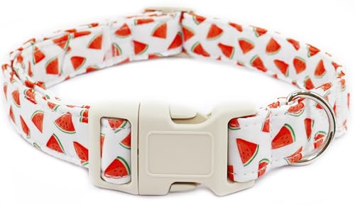 Wassermelonen-Hundehalsband für große Hunde, niedlich, verstellbar, für Jungen, Mädchen, weiblich, Haustierhalsband, Sommer, Welpenhalsband mit Schnellverschluss-Schnalle, weiße Wassermelone, L Wassermelonen-Hundehalsband für große Hunde, niedlich, verstellbar, für Jungen, Mädchen, weiblich, Haustierhalsband, Sommer, Welpenhalsband mit Schnellverschluss-Schnalle, weiße Wassermelone, L von Dayume
