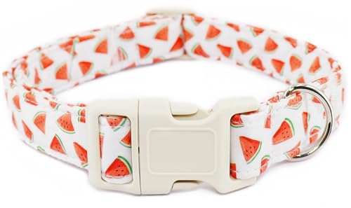 Wassermelonen-Hundehalsband für mittelgroße Hunde, niedlich, verstellbar, für Jungen, Mädchen, weiblich, Haustierhalsband, Sommer, Welpenhalsband mit Schnellverschluss-Schnalle, weiße Wassermelone Wassermelonen-Hundehalsband für mittelgroße Hunde, niedlich, verstellbar, für Jungen, Mädchen, weiblich, Haustierhalsband, Sommer, Welpenhalsband mit Schnellverschluss-Schnalle, weiße Wassermelone von Dayume