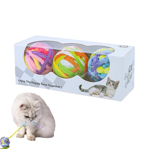 Dayysiuy Katzenball Spielzeug, Interaktives Katzenball Spielzeug Für Kitten, 3er Set Bunte Weiche Zahnreinigungsbälle mit Glöckchen für Indoor Spielspaß gegen Langeweile bei Kitten Dayysiuy Katzenball Spielzeug, Interaktives Katzenball Spielzeug Für Kitten, 3er Set Bunte Weiche Zahnreinigungsbälle mit Glöckchen für Indoor Spielspaß gegen Langeweile bei Kitten von Dayysiuy